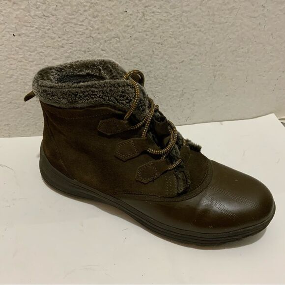 BareTraps Augustina Boots Brown Leather suede fur Water Resistant Winter 10M - Picture 1 of 14
